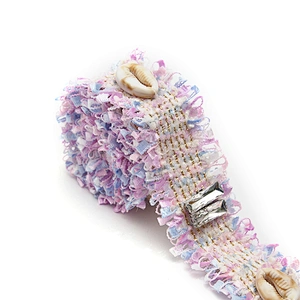 Shell shape Wholesale Personalized Multi lace trim pearl Embroidery Ribbon Cotton Ribbon trims and garment accessories