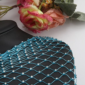Crystal Mesh Fabric Glass Rhinestone Sheets Stretch Roll Fabric rhinestone top  t-shirt mesh celebrity dresses  maxi mesh