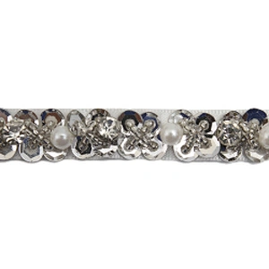kavatar  wholesale new Handmade Bead lace Embroidered Tulle Trim wedding with Accessories Beads Crystals & Rhinestones