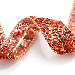 wholesale hot fix tape with rhinestone hot fix trimming chain glitter trim for DIY garment dresses Accessories