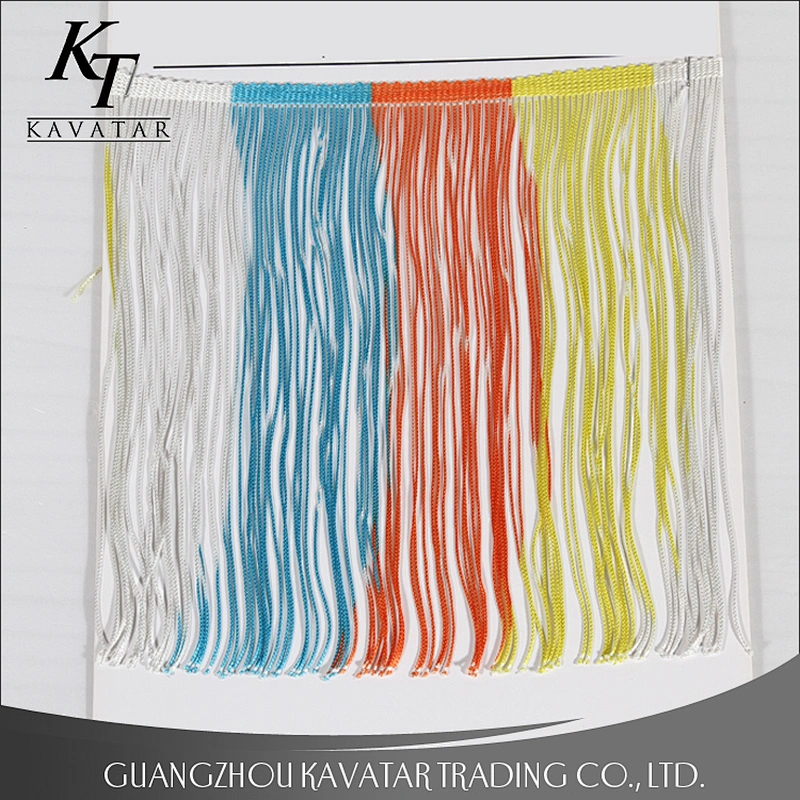Fashion new design colorful long tassel fringe trim for dress