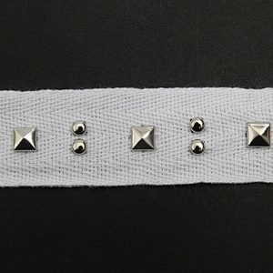 Wholesale 2.5cm Size Studs trim ribbon diy handmade costume dress sewing bead lace trim Design Rivets Trims