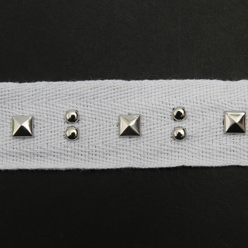 Wholesale 2.5cm Size Studs trim ribbon diy handmade costume dress sewing bead lace trim Design Rivets Trims