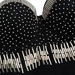 Kawaii High corset crop top sexy black women's handmade rhinestone diamond adult Erotic fashion sexy underwear