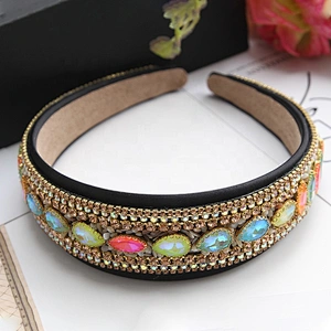 fashion ladies headbands handmade rhinestone fashion  for women use Hairbands Big headband Fashion winter headband