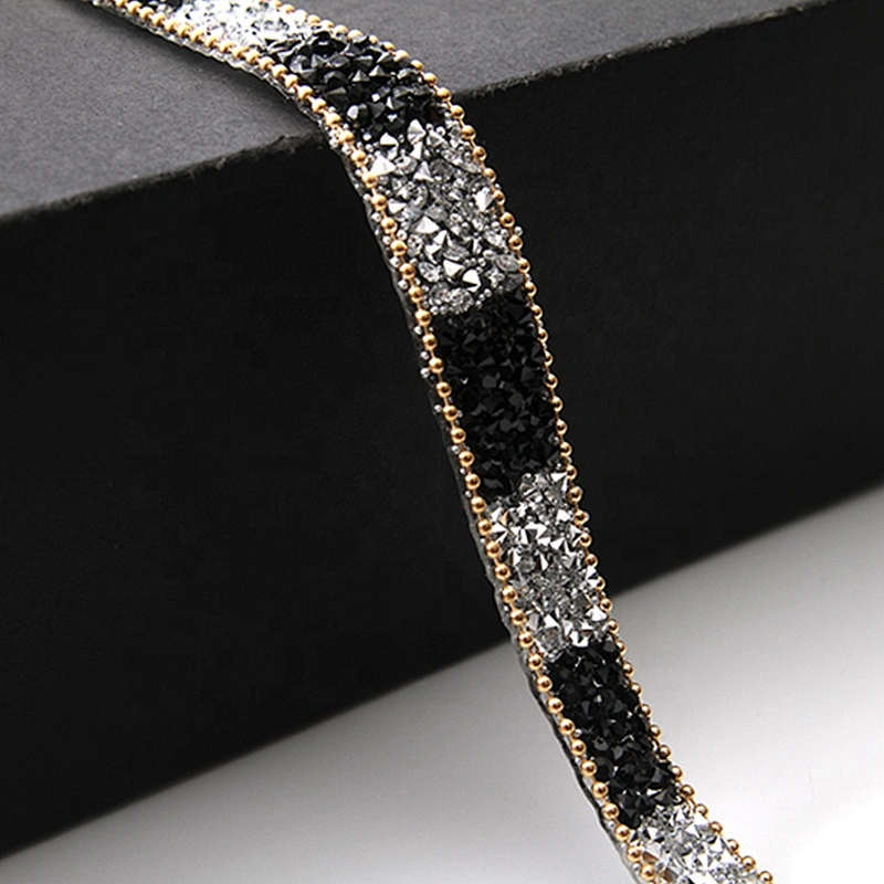 Kavatar Hotfix trimming rhinestone hot fix banding Copper chain rhinestone transfer tape iron trimming
