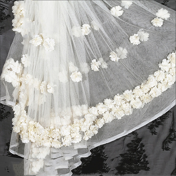 Kavatar Lace Organza Fabric White Flower Embroidery African lace fabric