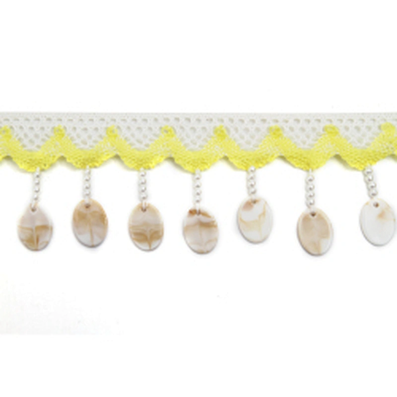 Wholesale tassels lace trim for garment rhinestone Pearl fringe tassel trimming  jute tassel trim