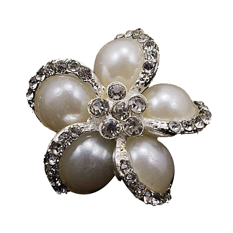 wholesale Kavatar rhinestone pearl button for bridal dress Accessories
