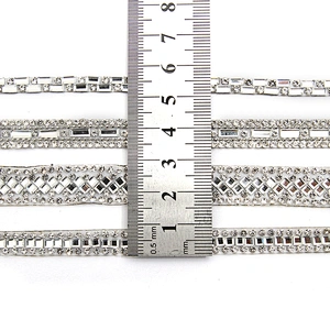 wholesale hot fix tape with rhinestone hot fix trimming chain glitter trim for DIY garment dresses Accessories