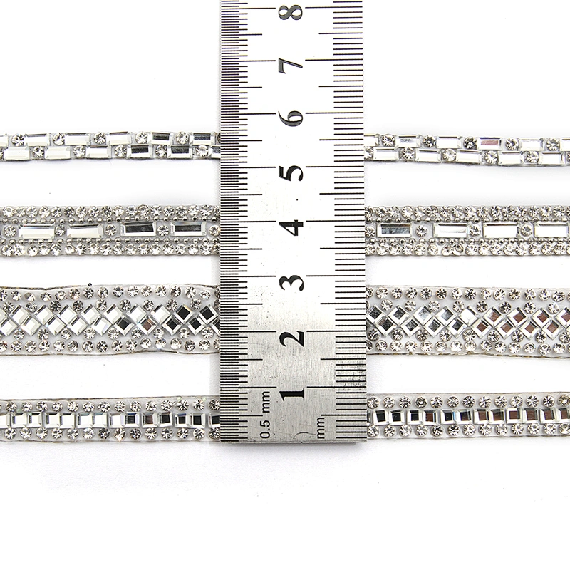 wholesale hot fix tape with rhinestone hot fix trimming chain glitter trim for DIY garment dresses Accessories