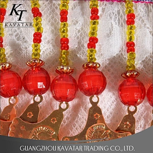 China Style Decorative Trim Multi color Plastic Beaded Fringes Trim Indian Home Decor Curtain Crafting