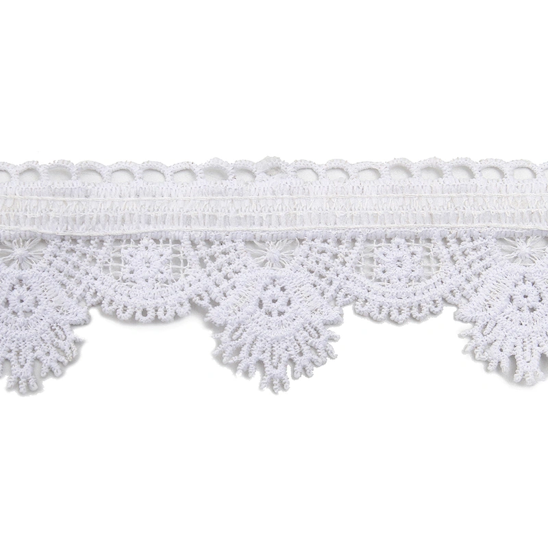 Wholesale sequins Lace Trim Water soluble lace white bridal lace trim Embroidery Sequin Tape For Dress cheap