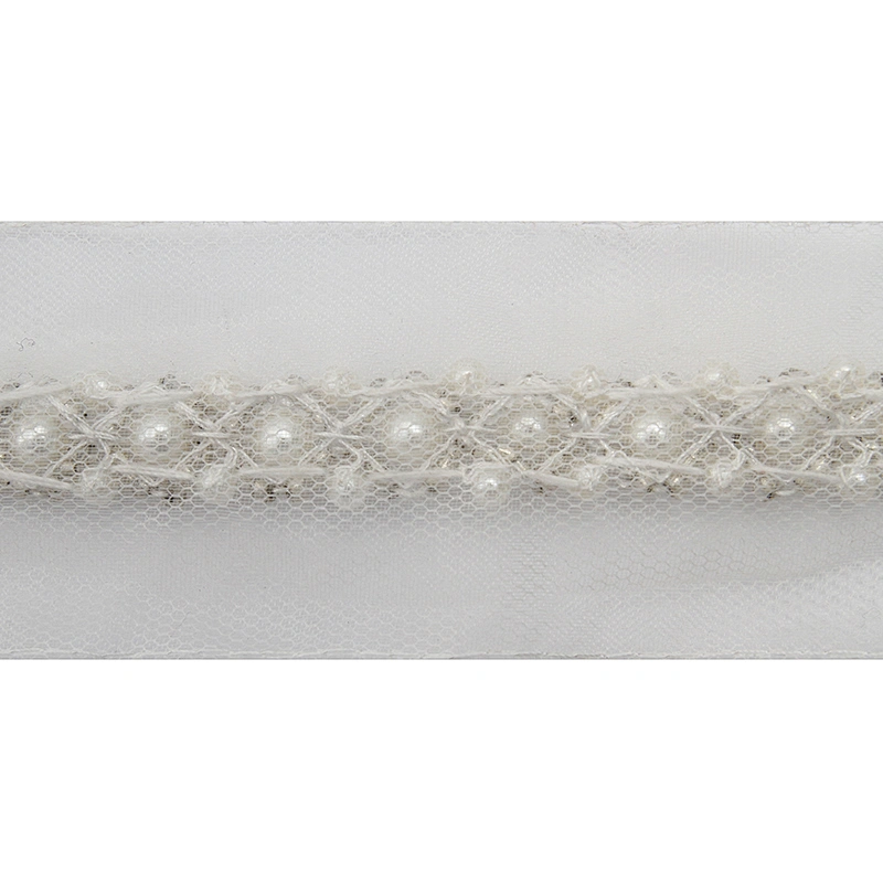 kavatar  wholesale new Handmade Bead lace Embroidered Tulle Trim wedding with Accessories Beads Crystals & Rhinestones
