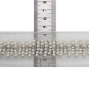 kavatar  wholesale new Handmade Bead lace Embroidered Tulle Trim wedding with Accessories Beads Crystals & Rhinestones