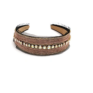 Multi Color Lux Velour Crystal And Rhinestone Cup chain Decorated women Headbands Adult headband