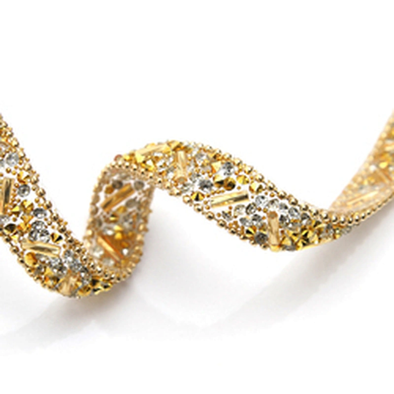 wholesale hot fix tape with rhinestone hot fix trimming chain glitter trim for DIY garment dresses Accessories