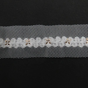 Wholesale 2.5cm Size Studs trim ribbon diy handmade costume dress sewing bead lace trim Design Rivets Sequins Trims