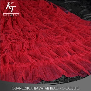 New Arrival Red Layered Ruffled Lace Trimming