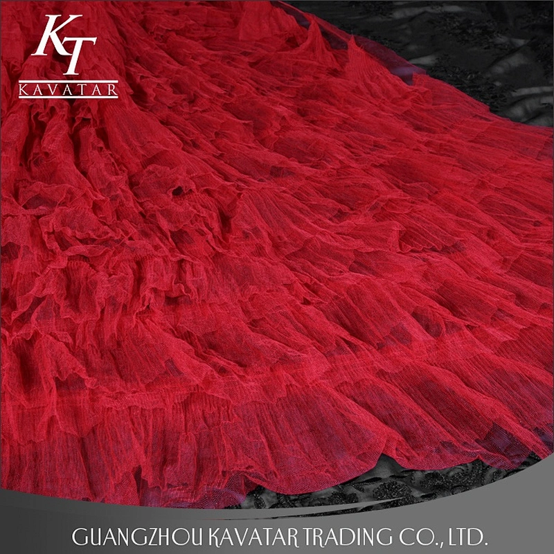 New Arrival Red Layered Ruffled Lace Trimming