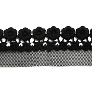 Wholesale 3.3cm Size Studs trim ribbon diy handmade costume dress sewing bead lace trim Design Rivets Trims