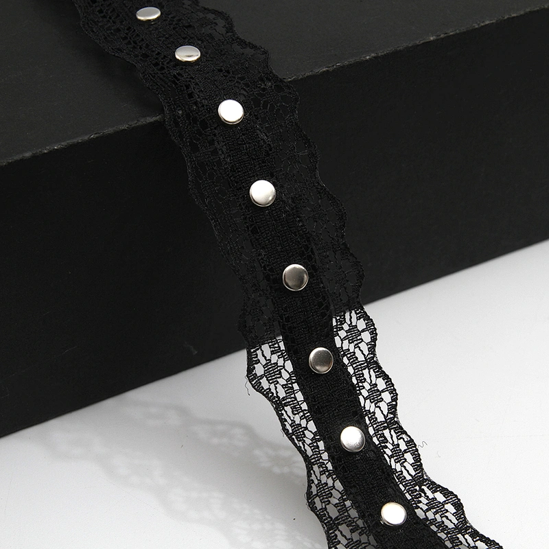 Wholesale 2.8cm Size Studs trim ribbon diy handmade costume dress sewing bead lace trim Design Rivets Trims