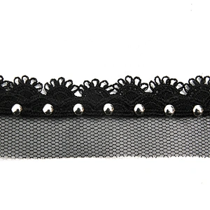 Wholesale 2.7cm Size Studs trim ribbon diy handmade costume dress sewing bead lace trim Design Rivets Trims