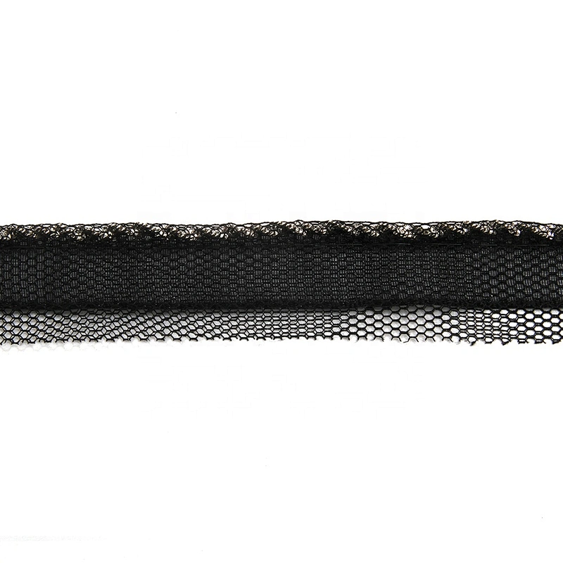 Wholesale Chain lace trim rhinestone 1.7 cm Sew-On lace trim Polyester net mesh Lace trimmings for clothes  Accessories