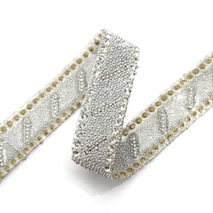 wholesale hot fix tape with rhinestone hot fix trimming chain glitter trim for DIY garment dresses Accessories