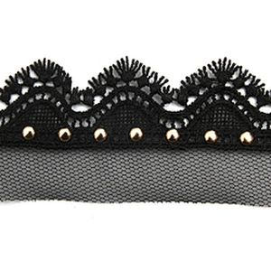 Wholesale 3.5cm Size Studs trim ribbon diy handmade costume dress sewing bead lace trim Design Rivets Trims