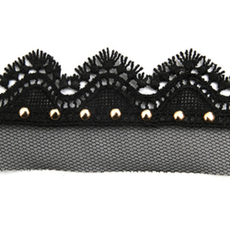 Wholesale 3.5cm Size Studs trim ribbon diy handmade costume dress sewing bead lace trim Design Rivets Trims