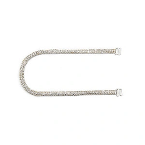 Wholesale Women Evening Party Dress Camisole  Plated tassel fringe alloy Rhinestone Chain Trim Bra Crystal Shoulder Strap