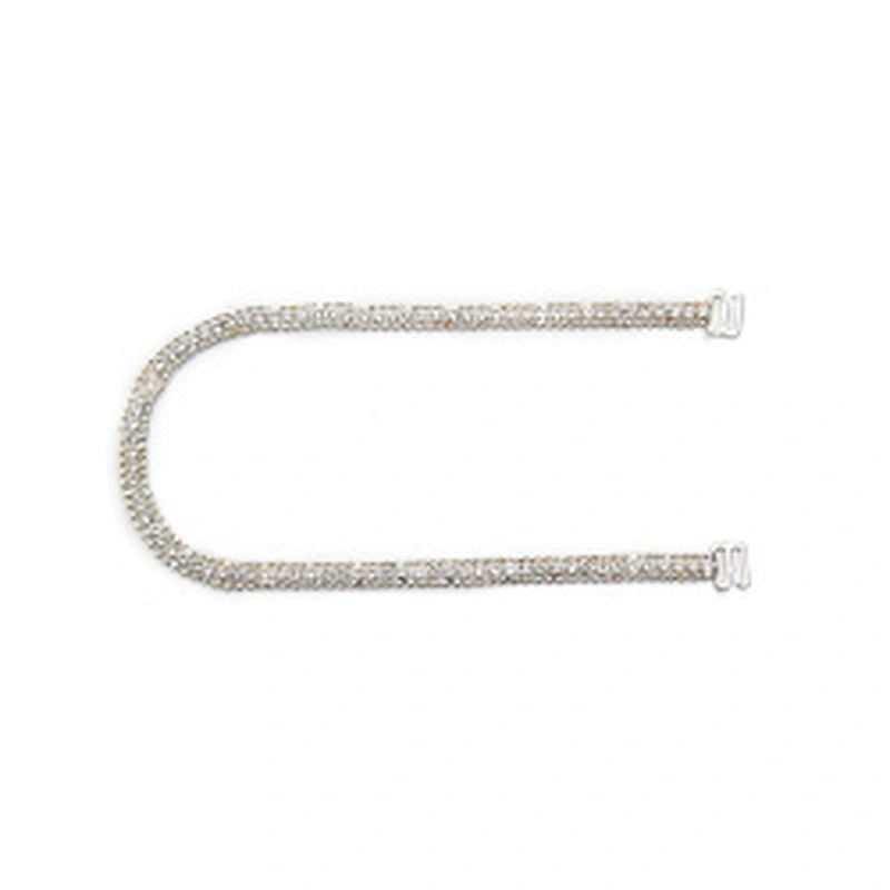 Wholesale Women Evening Party Dress Camisole  Plated tassel fringe alloy Rhinestone Chain Trim Bra Crystal Shoulder Strap