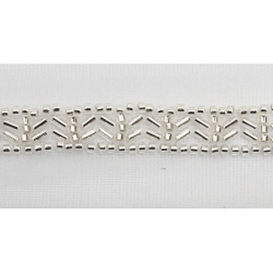 Wholesale Embroidery beaded lace trim 3.7 cm Mesh fabric lace trims beautiful White Accessories for dress 3D wedding Designer