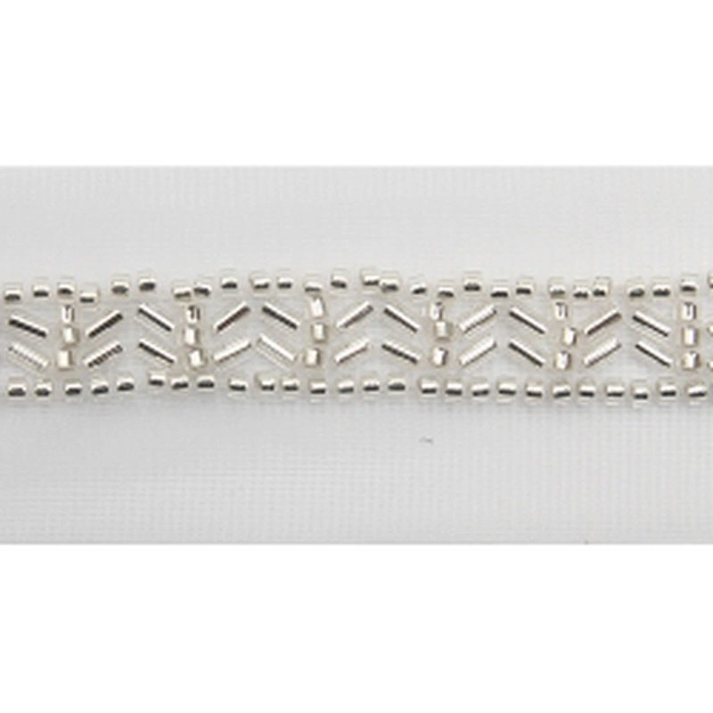 Wholesale Embroidery beaded lace trim 3.7 cm Mesh fabric lace trims beautiful White Accessories for dress 3D wedding Designer