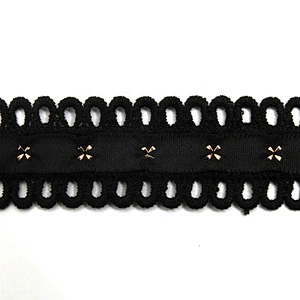 Wholesale 2.7cm Studs trim ribbon diy handmade costume dress sewing bead lace trim Design Rivets Trims