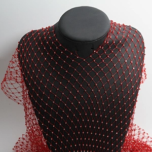 Wholesale Rhinestone stretchy Mesh roll Fabric crystal mesh fabric trimming design for dress shoes clothing