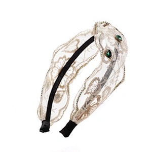 summer rhinestone  fashion Transparent headbands 2020 baroque headband  designer headbands Korean lace edge