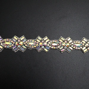 Christmas Cherry Flower Decorative Sew on Rhinestone Beaded Patches Wholesale patches for clothing
