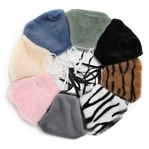Wholesale winter furry masks warm and dust - proof temperament fashion masks