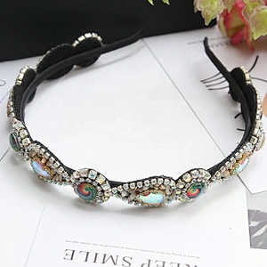 Wholesale KNOTTED CANDY JEWELED Headband Hairbands Fashion designer turband headband Custom made headband