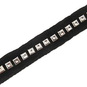 beaded ribbon trim fabric diy handmade costume dress sewing Design Lace Trims Studs Bead Rivets Triming