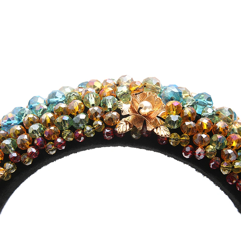 wholesale Hair Decoration Velour Crystal And Rhinestone Cup chain Decorated hair accessories Hairbands WOMEN HEADBAND