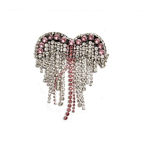 Christmas Cherry Flower Decorative Sew on Rhinestone Beaded Patches Wholesale patches for clothing