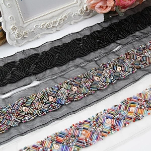 beaded trim in trimming chain beads sew on beaded fabric trim for clothes
