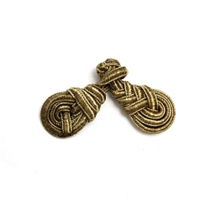 Chinese knot button frog closure clasp High-end belt dress decorative buckle gold  nine hole lute plate buckle Stud Accessories