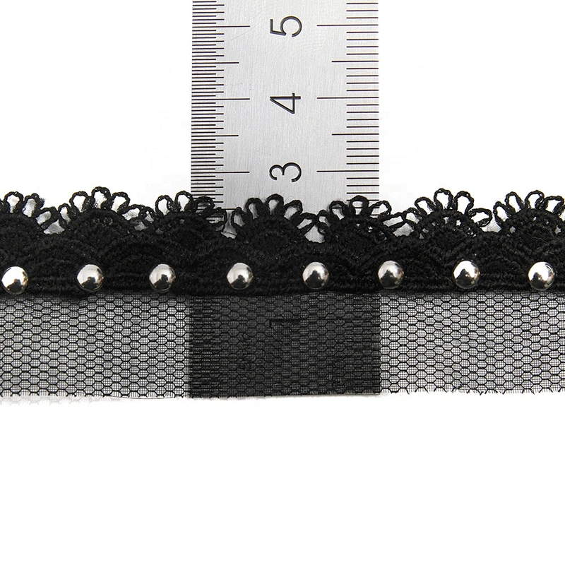 Wholesale 2.7cm Size Studs trim ribbon diy handmade costume dress sewing bead lace trim Design Rivets Trims