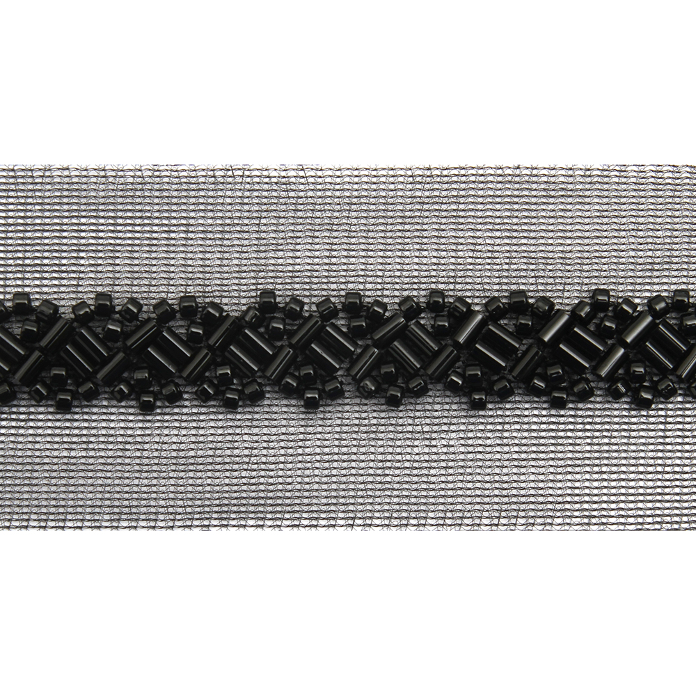 Wholesale Embroidery beaded lace trim 4 cm Mesh fabric lace trims beautiful Accessories for dress 3D wedding Designer