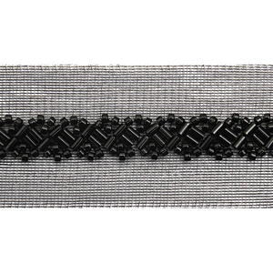 Wholesale Embroidery beaded lace trim 4 cm Mesh fabric lace trims beautiful Accessories for dress 3D wedding Designer
