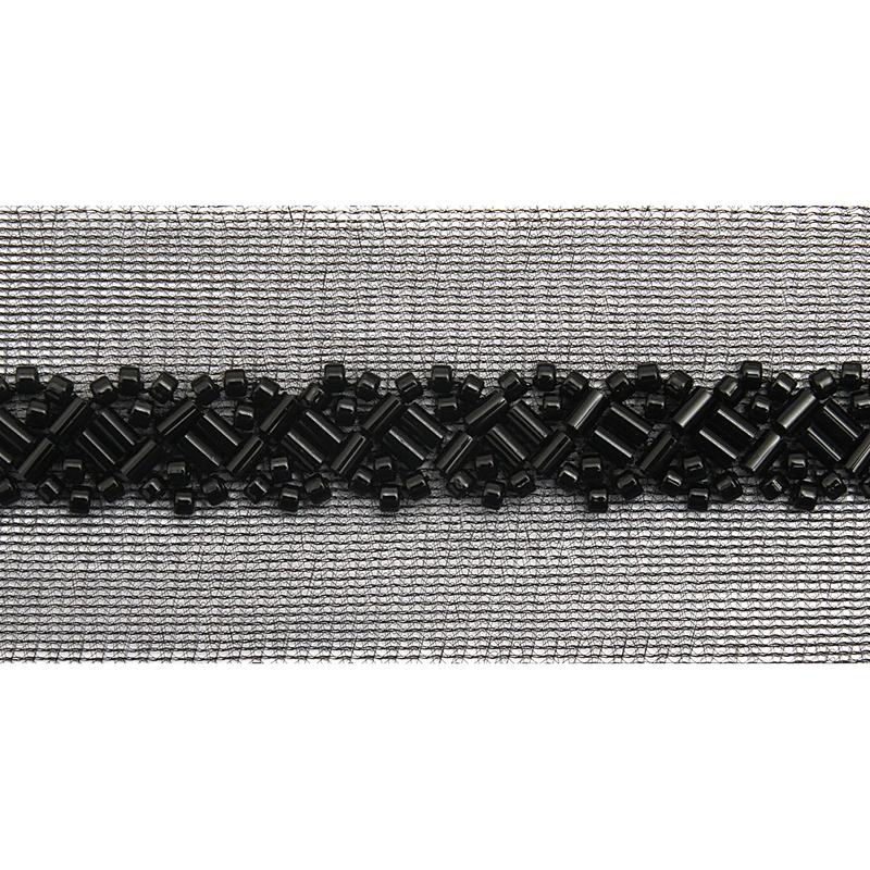 Wholesale Embroidery beaded lace trim 4 cm Mesh fabric lace trims beautiful Accessories for dress 3D wedding Designer